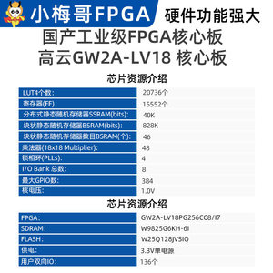 บอร์ดพัฒนา FPGA รุ่น GOWIN GW2A – โมดูลหลักเกรดอุตสาหกรรมพร้อมอินเทอร์เฟซแบบ Stamp-Hole, ACGW2A18 M645 - Product Image 5