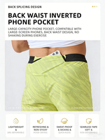 Shorts de sport pour homme, 3 pouces, séchage rapide, nylon respirant, double couche, pour la course à pied, la gym, l'entraînement en plein air, athlétique