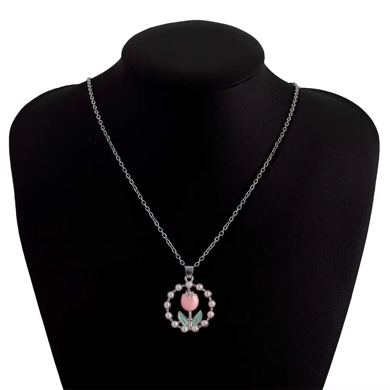 Necklace Personality Creative Exquisite Enamel Tulip