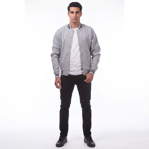 FINER THREADS Blouson universitaire personnalisé 100% Coton respirant, col montant, logo brodé sur le devant, pour homme, hiver, faible MOQ, vente en gros - Product Image 1