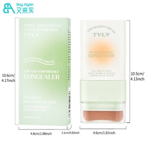Venta al por mayor TVLV Foundation Stick Brush Green Vegan Cobertura completa Duradera Doble extremo <span class=keywords><strong>Corrector</strong></span> de viaje <span class=keywords><strong>Maquillaje</strong></span> para todo tipo de piel - Product Image 1