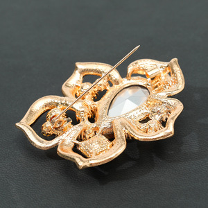 Broche coréenne rétro en cristal rose, épingle florale pour vêtements, accessoires pour veste de costume et cheongsam - Product Image 6