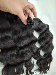 ผมต่อแบบ I-Tip ขายส่ง ผมแท้ธรรมชาติ ผมต่อแบบ I-Tip  แบบ Double Drawn  ผมเวอร์จิ้นเคราตินแท้  ผมแท้สีธรรมชาติ - Product Image 3