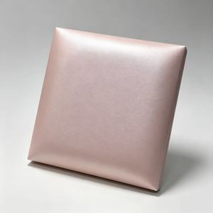 Panneau mural <span class=keywords><strong>acoustique</strong></span> <span class=keywords><strong>anti</strong></span>-collision en cuir PU brillant ignifuge, forme et épaisseur personnalisées, vente en gros - Product Image 1