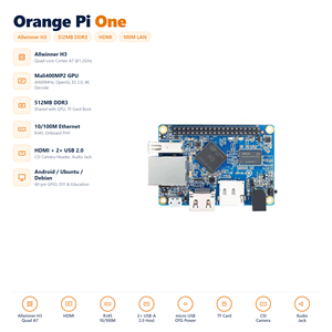 Computadora de Placa Única HT Orange Pi One, Allwinner H3 Quad Core Cortex A7, 512MB/1GB DDR3, Ethernet de 100M, Ranura para Tarjeta TF, Linux Integrado - Product Image 2