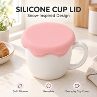 Couvre-tasse en silicone mignon inspiré de la neige, réutilisable, anti-poussière pour tasses à café et à thé, accessoires pour la maison et le bureau