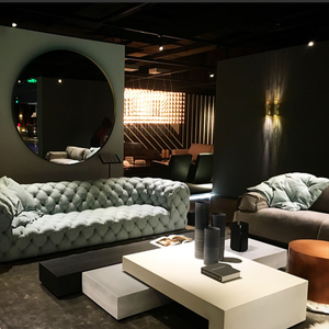 Divano Baxter Modello Lunar Surface Stile Minimalista Italiano con Lavorazione a Bottoni per Soggiorno Lineare - Product Image 2