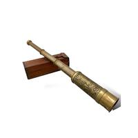 Support de télescope en laiton avec base en cuir, décoration nautique vintage, accessoires de bureau polyvalents pour étagère, élégant et décoratif