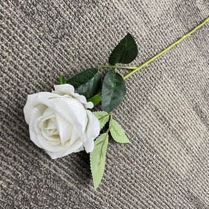 زهرة صناعية بملمس طبيعي، وردة مخملية مفردة للبيع بالجملة، وردة بساق طويل لتزيين حفلات الزفاف - Product Image 3