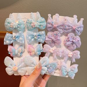 Sequin <b>Bow</b> Butterfly BB Hair <b>Clips</b> Set Cute Princess Barrettes For Girls Kids Hair Accessories - Product Image 4