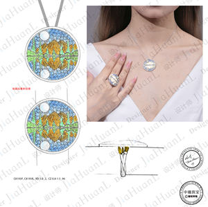 C8195 Abiding takı iyi satış doğal İsviçre mavi Topaz yansıma dağ su üzerinde 925 ayar gümüş kolye - Product Image 5