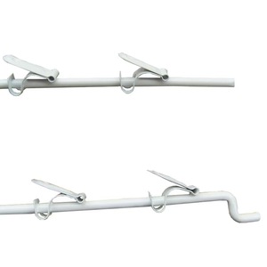 10 Station Hanging Merchandise Strips With Hooks Metal Display Clip Strips for Retail Display With Label Header - Product Image 5