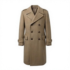 <b>Men's</b> Double Breasted <b>Wool</b> Blend <b>Overcoat</b> <b>Long</b> Winter Great Coat Anti Wrinkle Breathable Formal Outerwear - Product Image 1