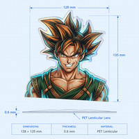 DBZ Son-Goku Anime pegatina impermeable dibujos animados cambio Flips calcomanías 3D lenticular movimiento pegatina para coche portátil refrigerador