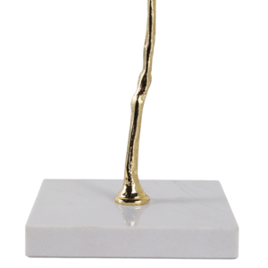 Sculpture d'arbre décorative pour la maison, tige dorée avec cristaux d'aquamarine, base en marbre, élément décoratif élégant pour salon, bureau, salle de bain - Product Image 5