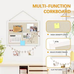 Tableros <span class=keywords><strong>de</strong></span> Anuncios <span class=keywords><strong>de</strong></span> Lino, Tablero <span class=keywords><strong>de</strong></span> <span class=keywords><strong>Corcho</strong></span> <span class=keywords><strong>de</strong></span> Doble Cara para Paredes, Tableros <span class=keywords><strong>de</strong></span> Anuncios Pequeños con Marco <span class=keywords><strong>de</strong></span> Madera - Product Image 2