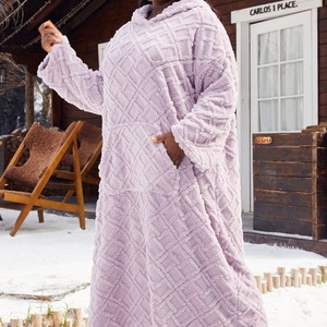 Felpa Sexy in pile <span class=keywords><strong>da</strong></span> donna liscia e personalizzata camicia <span class=keywords><strong>da</strong></span> <span class=keywords><strong>notte</strong></span> di <span class=keywords><strong>grandi</strong></span> dimensioni calda e sottile manica lunga girocollo comoda biancheria intima - Product Image 3