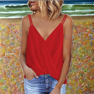 Y2k S-XXL Spring Women's New Sexy Solid Breathable Eco-Friendly V-Neck Strap Tank Top Versatile Casual - Product Image 2
