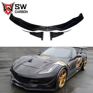 Kit carrosserie en fibre de carbone pour Chevrolet <span class=keywords><strong>Corvette</strong></span> <span class=keywords><strong>C7</strong></span> <span class=keywords><strong>Stingray</strong></span>/Z06/Grand Sport 2014-2019 : Lame de pare-chocs avant, jupes latérales, diffuseur, spoiler - Product Image 3