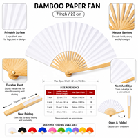 Éventails pliants en papier et bambou de 23 cm, multicolores, avec logo personnalisé, en bois et tissu de soie, pour cadeaux de mariage – Vente chaude