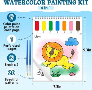 Libros para Colorear con Agua para Niños Pequeños, Tema <span class=keywords><strong>de</strong></span> Animales, Papeles <span class=keywords><strong>de</strong></span> Pintura <span class=keywords><strong>de</strong></span> Acuarela sin Desorden, Kit <span class=keywords><strong>de</strong></span> Pintura <span class=keywords><strong>de</strong></span> Acuarela para Niños <span class=keywords><strong>de</strong></span> 10 Hojas - Product Image 5