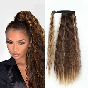 Mới đến dài sóng nước tổng hợp đuôi ngựa 22 inch dài Ngô sóng đuôi ngựa mở rộng clip trong dài lượn sóng xoăn quấn xung quanh - Product Image 2