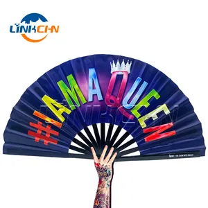 Groothandel Custom Enkele Dubbelzijdige Rave Clack Hand Fan Voor Festival