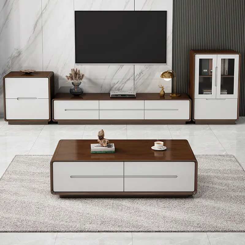 Modern Minimalist TV raflı dolap özelleştirilmiş boyutu Nordic katı ahşap kaya kurulu masa depolama dolabı oturma odası basit TV standı