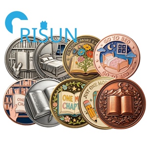 <span class=keywords><strong>Moneda</strong></span> Conmemorativa <span class=keywords><strong>de</strong></span> Metal para Amantes <span class=keywords><strong>de</strong></span> la Lectura, Regalo para Lectores, <span class=keywords><strong>Moneda</strong></span> <span class=keywords><strong>de</strong></span> Desafío 'Vamos a Dormir, ¡Un Capítulo Más!' - Product Image 1