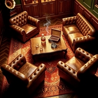 Canapé Cigare de Salon Américain Rétro en Cuir Huilé Style Vintage Néo-classique, Combinaison 1+2+3 pour Villa