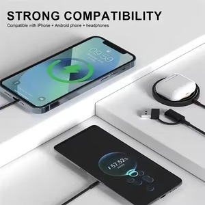 Cargador inalámbrico magnético de carga rápida 2 en 1, adaptador de inducción rápida transparente para teléfono Samsung Android iPhone 15 - Product Image 3