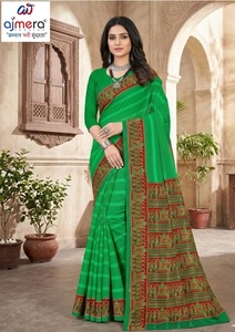 Sarees de Algodón Suti de Lujo para Mujer, Suaves, Cómodos, Elegantes, Diseño Clásico, Secado Rápido, Protección Solar, para Fiestas, Ajmera - Product Image 5