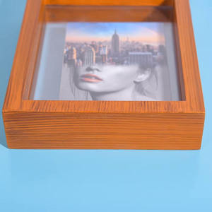 Cadre photo moderne double face en acrylique avec base en bois, support de présentation d'images de bureau, support en verre transparent pour la décoration de la maison - Product Image 4