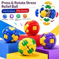 Soepel draaiende drukverlagende plastic knijpbal puzzel speelgoed stressverlichting hersenen stimulerende elastische gyro hands-on plezier
