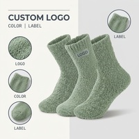 Chaussettes douces et moelleuses avec un motif mignon, chaussettes en peluche personnalisées pour l'hiver, à porter à la maison et pour les activités de loisirs