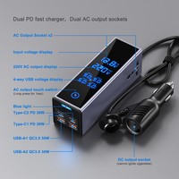 Inverseur DC AC 300W 220V 12V pour Voiture, Adaptateur d'Alimentation Automatique pour Recharge Rapide d'Ordinateur Portable, Camping et Loisirs – Garantie 1 An