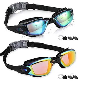 Hot Sell Summer Premium Waterproof Anti Fog Adjustable Nose Swimming Goggles For Adult Men Women Youth Kids Child