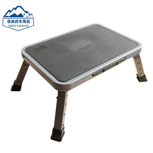 Taburete plegable de altura ajustable para caravanas, equipo de camping, rectangular, de plástico, para uso en exteriores, para todas las estaciones - Product Image 4