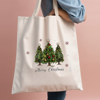 Sac à dos à bandoulière en toile à motif de Noël personnalisé, sac à main décontracté pour étudiant, idéal pour les cadeaux de Noël, le shopping, les trajets quotidiens et le rangement