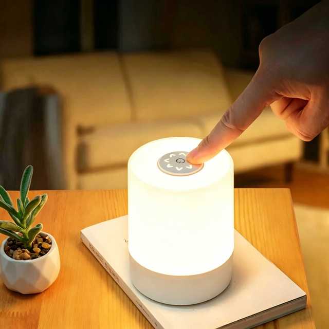 LED Touch Night Light USB Rechargeable Table Lamp With Remote Control Switch 3 Colors Dimmable Bedside Night Lamp Bedroom Decor
