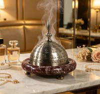 Brûleur à Bakhoor en marbre rouge naturel, brûleur d'encens en pierre Viola, Mabkhara pour Ramadan, hôtel musulman, maison arabe, décoration cadeau