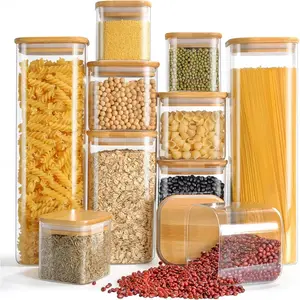 经典定制方形密闭食品储存玻璃香料容器餐具罐