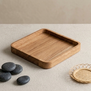 Assiette à dessert en bois d'acacia massif de qualité supérieure - <span class=keywords><strong>Plateau</strong></span> de service moderne et luxueux pour les fêtes, idéal pour les collations, les fruits, les fromages, les charcuteries et la restauration - Product Image 2