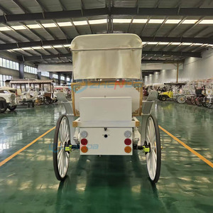 Electric Sightseeing Carriage Royal Wedding <b>Buggy</b> 4 Wheel Tourist Coach Canopy Event Shuttle - Product Image 3