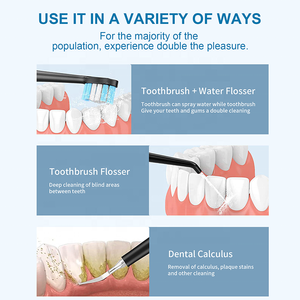 <span class=keywords><strong>Brosse</strong></span> à dents électrique <span class=keywords><strong>avec</strong></span> irrigateur buccal combiné en un seul appareil <span class=keywords><strong>Brosse</strong></span> à dents sonique rechargeable <span class=keywords><strong>avec</strong></span> 4 modes de nettoyage des dents - Product Image 4