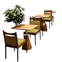 Tables et chaises de café, style tendance, commercial, rétro, en bois massif, chaises de salle à manger sur mesure, ensemble pour restaurants, boulangeries, pâtisseries