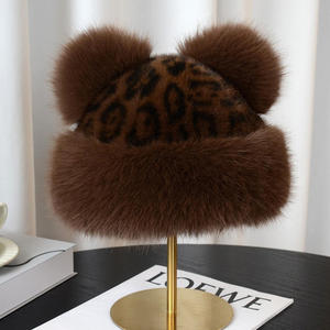 Bonnet rond en fourrure pour femme style coréen, vente en gros, chaud, respirant, doux, nouveau design, bonnet trapper en fourrure de Mongolie, chaud et moelleux pour l'hiver - Product Image 2