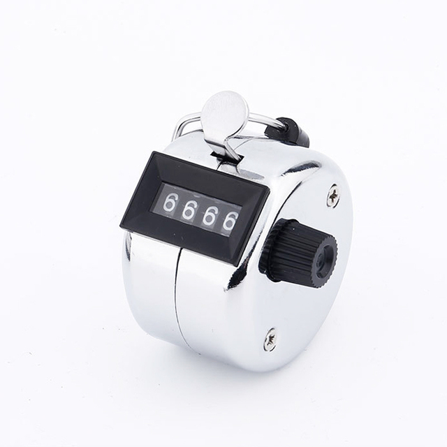 Hot Sale 4-Digit Metal Mechanical Counter Hand Tally Click Counter for Counting and Tallying