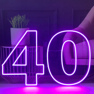 Envío Gratis D40 10m 2ft 3ft 4ft 0-9 A-Z Letras y Números LED Grandes, Diseño Libre, Letrero Acrílico Luminoso RGB de Neón para Fiestas - Product Image 5