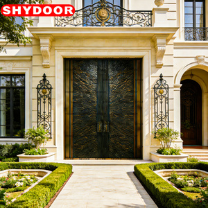 Porte <span class=keywords><strong>de</strong></span> sécurité en aluminium sculptée, double <span class=keywords><strong>d</strong></span>écoupe laser, sculpture électrique en alliage, pour villa, design unique, porte <span class=keywords><strong>d</strong></span>'<span class=keywords><strong>entrée</strong></span> extérieure <span class=keywords><strong>de</strong></span> luxe - Product Image 1